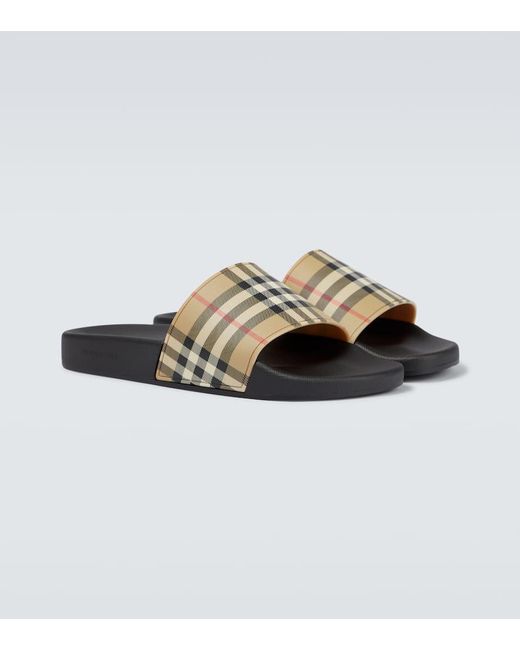 Burberry Slippers Vintage Check in Natural für Herren