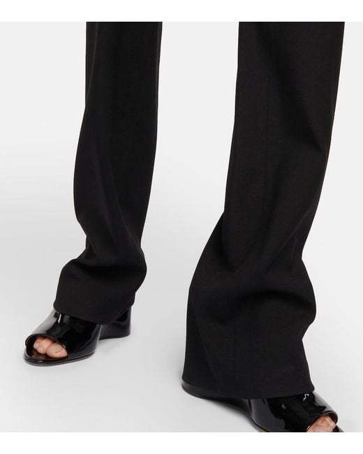 Alaïa Black Alaia Belted Straight Wool Pants