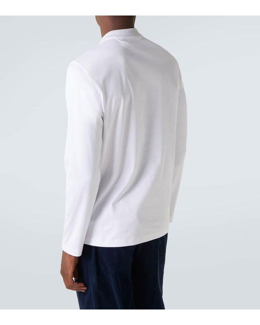 Brunello Cucinelli Polopullover Aus Baumwolle in White für Herren