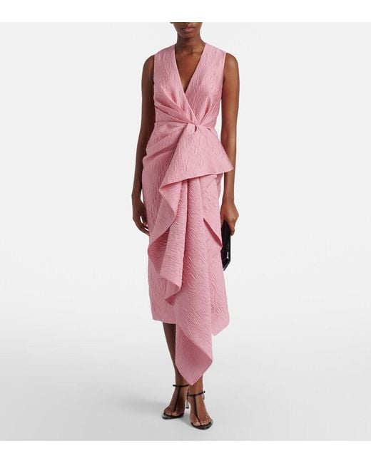 Roksanda Pink Draped Midi Dress