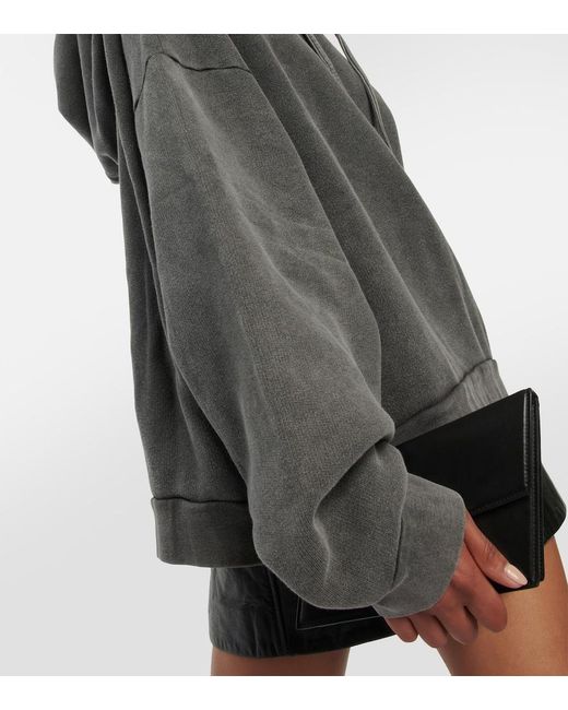 Acne Gray Faded-Wash Oversized-Fit Cotton-Jersey Hoody