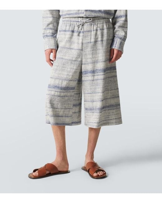 Loewe Gray Paula's Ibiza Denim Jacquard Shorts for men