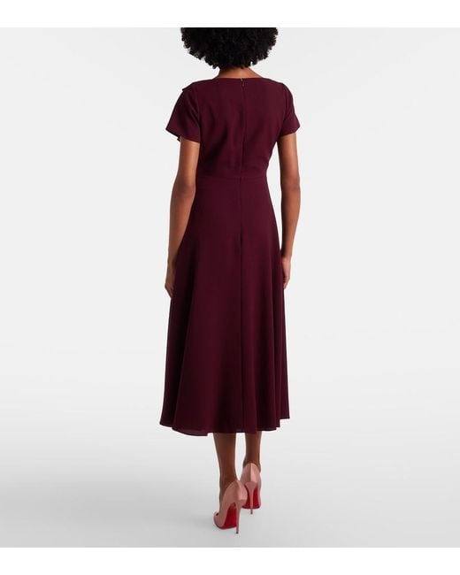 Roksanda Purple Luna Bow-Detail Crepe Midi Dress