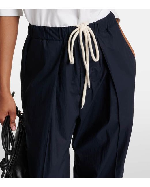 Pantalones anchos de algodon plisados Plan C de color Blue