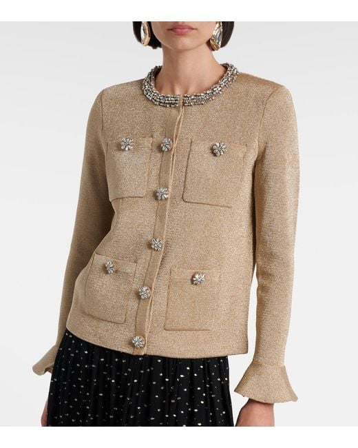 Self-Portrait Natural Embellished Cardigan