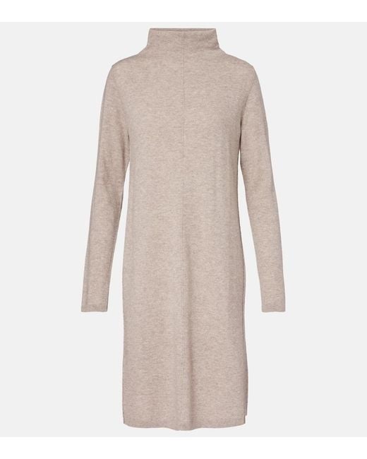Jardin Des Orangers Natural Knitted Wool And Cashmere Midi Dress