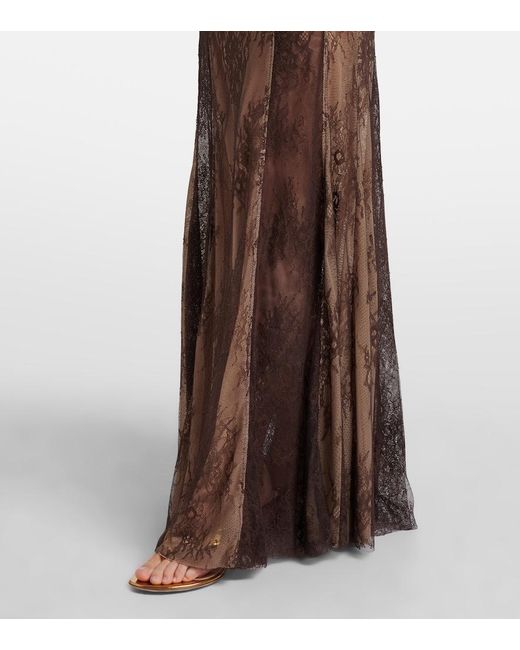 Bananhot Brown Nori Lace Maxi Dress