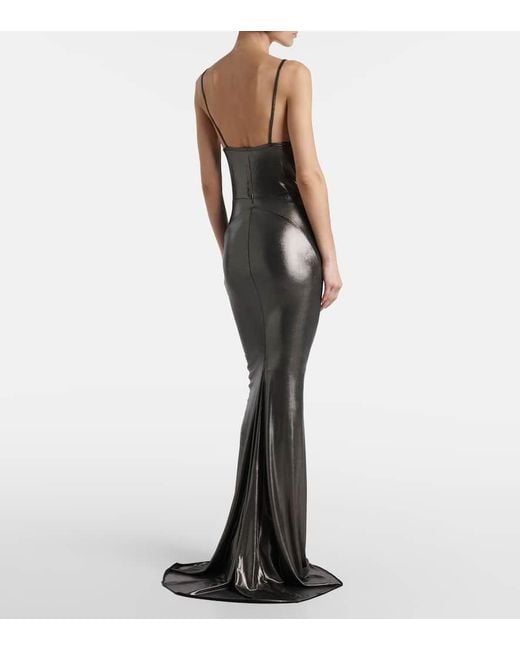 Rick Owens Metallic-Effect Jersey Gown
