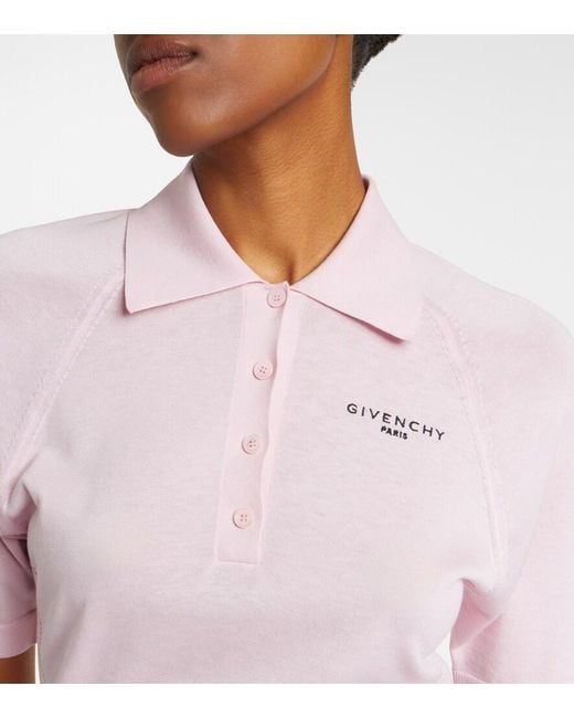 Givenchy Pink Cotton And Silk Polo Shirt