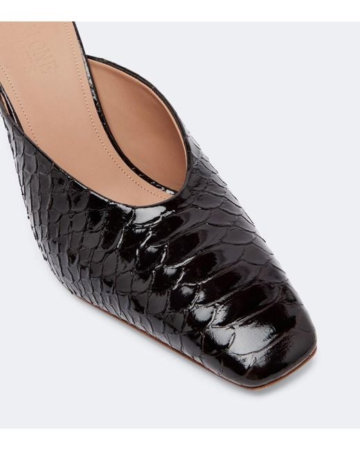 Malone Souliers Brown Rowe Croc-Effect Patent Leather Mules