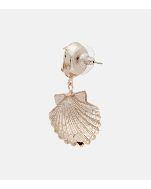 Jennifer Behr White Capesante Embellished Drop Earrings
