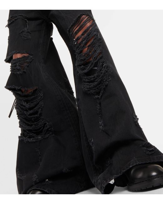 Vetements Distressed Wide-leg Jeans in Black | Lyst UK