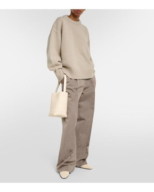 The Row White Ophelia Wool And Cashmere Sweater