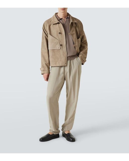Giorgio Armani Polopullover Aus Einem Wollgemisch in Gray für Herren