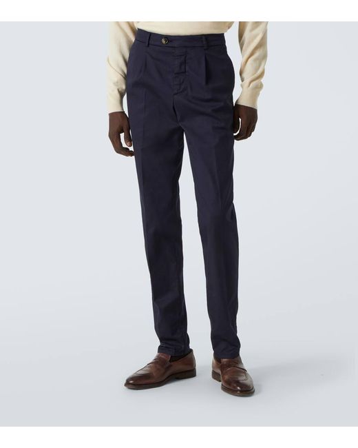 Brunello Cucinelli Hose Aus Gabardine in Blue für Herren