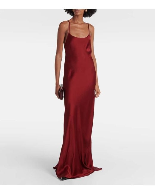 Victoria Beckham Red Crepe Satin Gown