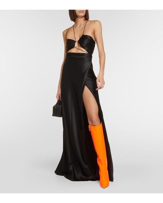Alexandre Vauthier Orange Patent Leather Knee-High Boots