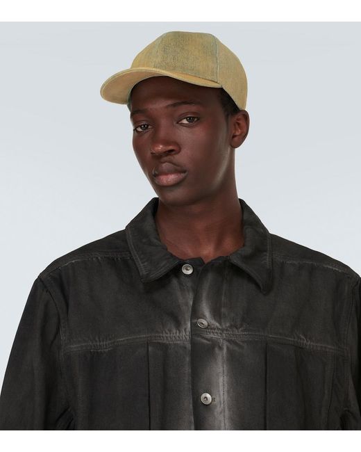 Rick Owens Natural Denim Baseball Cap for men