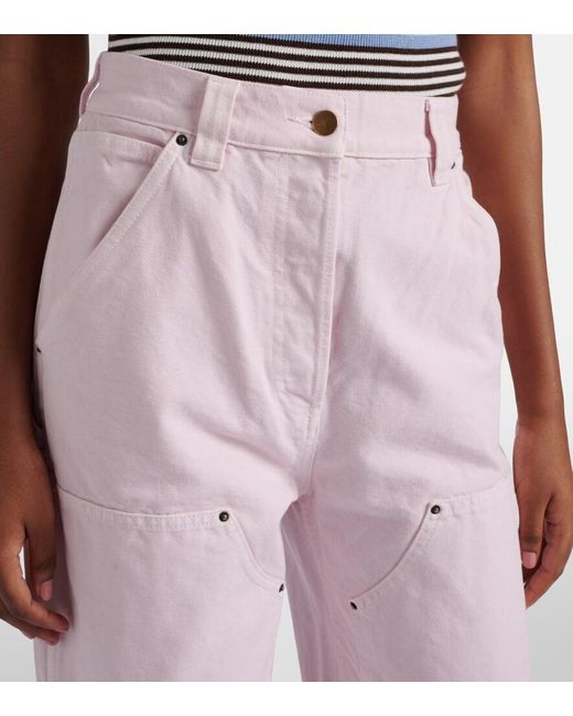 Prada Pink Cotton Canvas Cargo Pants