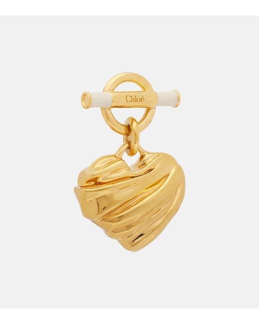 Pendientes Heart Chloé de color Metallic