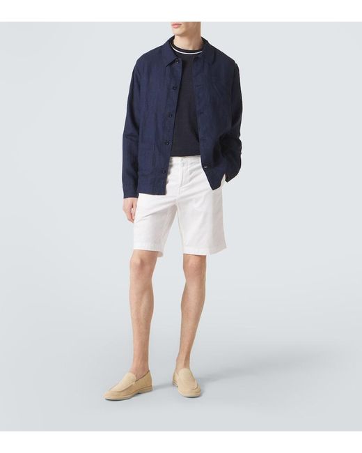 Vilebrequin White Cotton-Blend Satin Bermuda Shorts for men