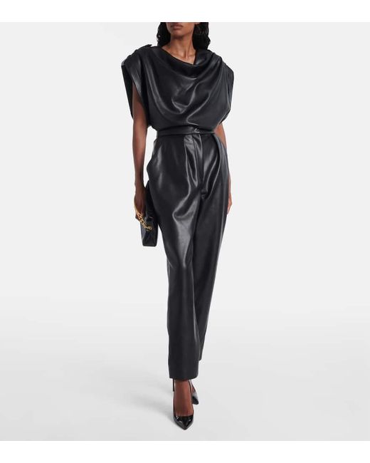 Balmain Black Hose Aus Lederimitat