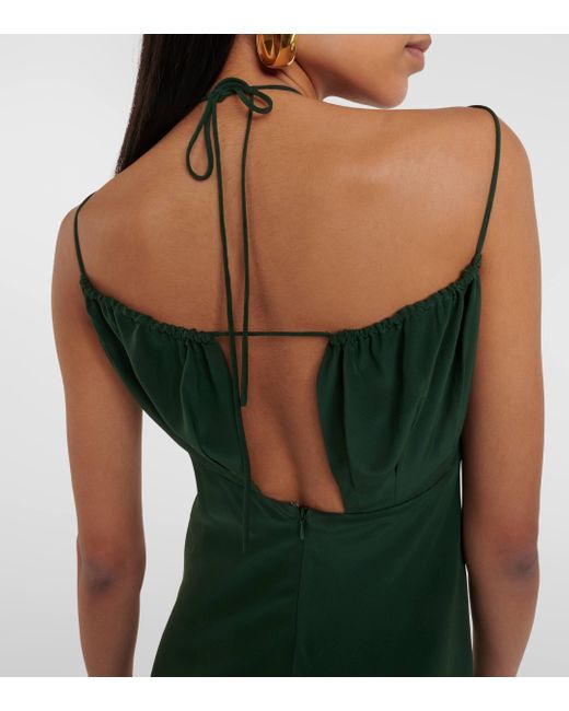 Totême  Green Silk Crepe De Chine Midi Dress