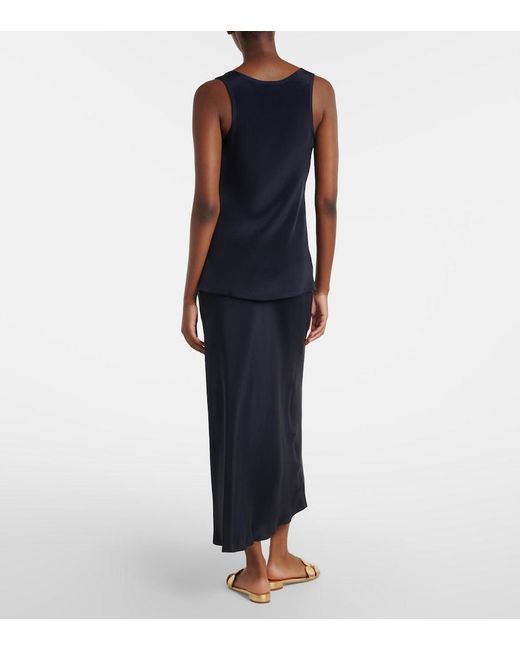 Max Mara Blue Sospiro Silk Satin Maxi Skirt