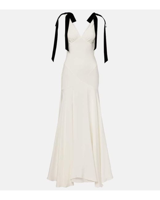Rodarte White Maxikleid Aus Seiden-Crepe