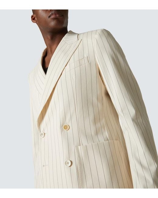 Dolce & Gabbana Natural Striped Cotton-Blend Blazer for men
