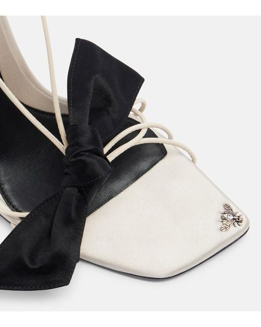 McQueen White Koko Bow-Detail Wedge Sandals