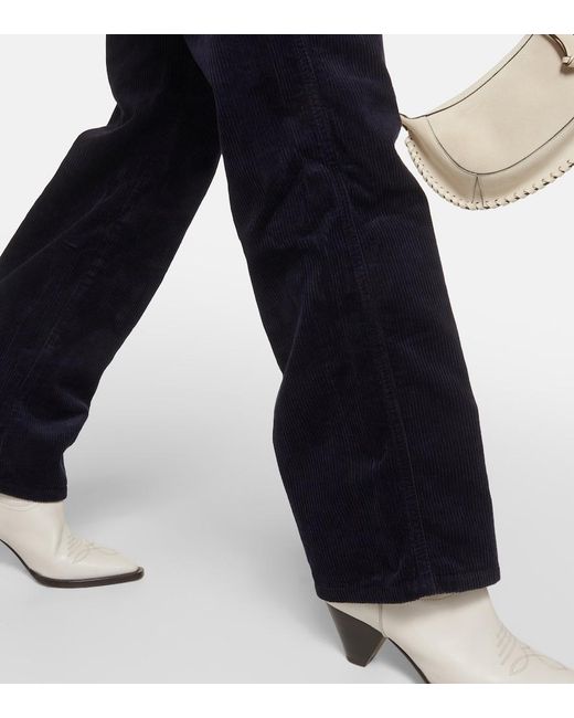 Isabel Marant Blue Rwan Corduroy Flared Pants