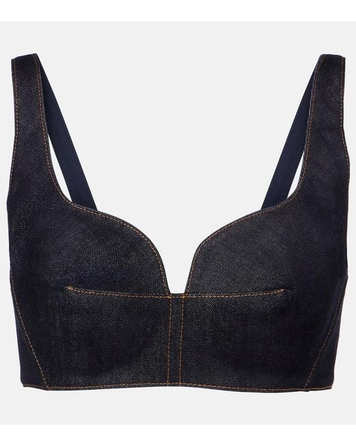 Givenchy Blue Denim Bra Top