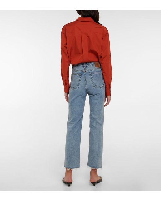 Totême Blue High-Rise Straight Jeans