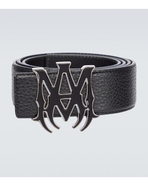Amiri Black Ma Buckle Leather Belt for men