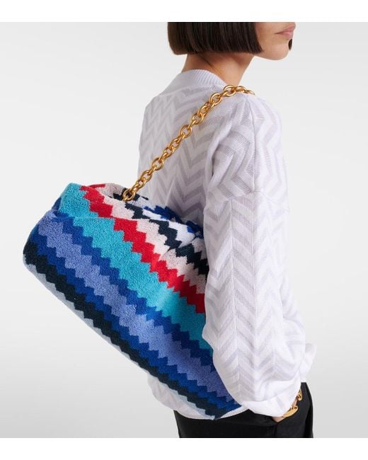 Missoni Blue Zigzag Large Terry Clutch