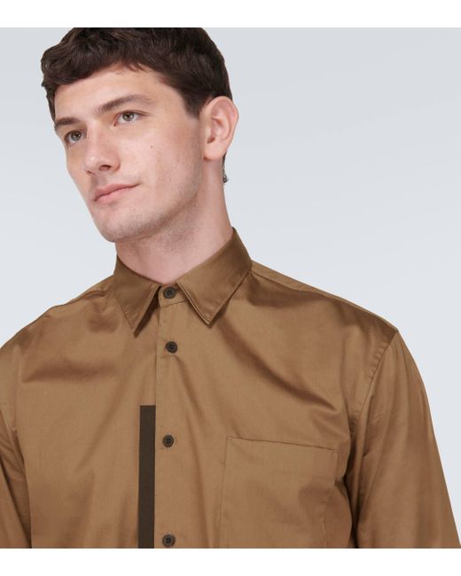GR10K Brown Cotton Poplin Shirt for men