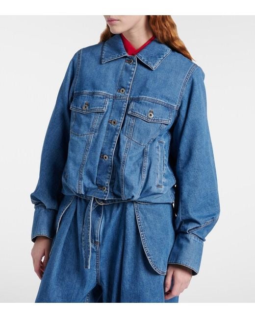 Loewe Blue Gathered Denim Jacket