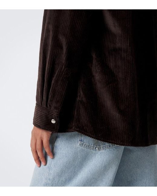 Bottega Veneta Black Cotton Corduroy Overshirt for men