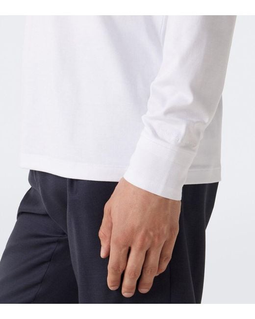 Ralph Lauren White Cotton Jersey Henley Shirt for men