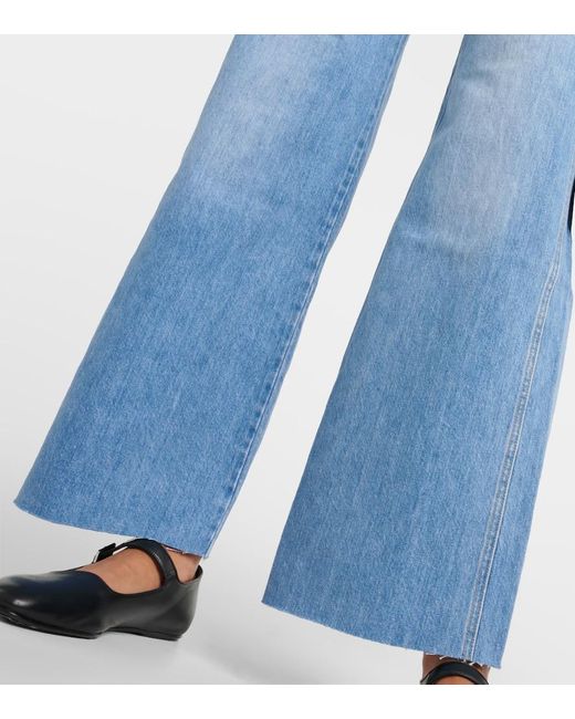 Veronica Beard Blue Taylor High-Rise Wide-Leg Jeans