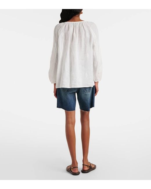 Blusa De Ramio Bordada Nili Lotan de color White