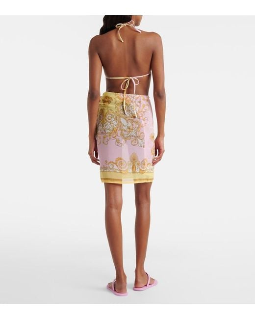 Versace Multicolor Spring Barocco Beach Cover-Up