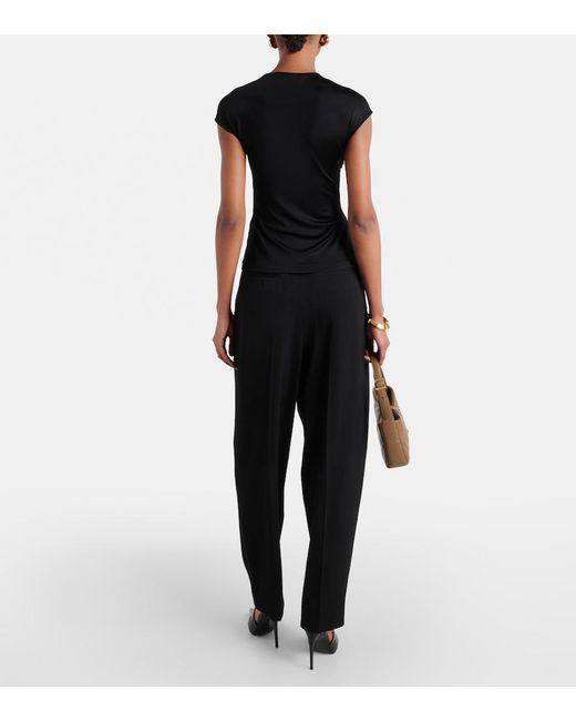 TOVE Black Paola Twist-Detail Jersey Top