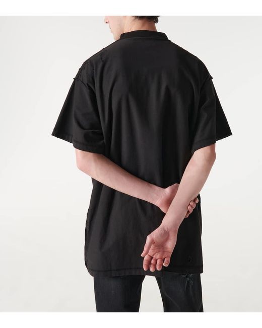 T-shirt oversize in jersey di cotone effetto consumato con stampa Antwerpen Inside Out di Balenciaga in Black da Uomo
