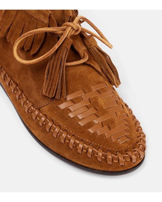 Isabel Marant Brown Felsa Fringed Suede Ankle Boots