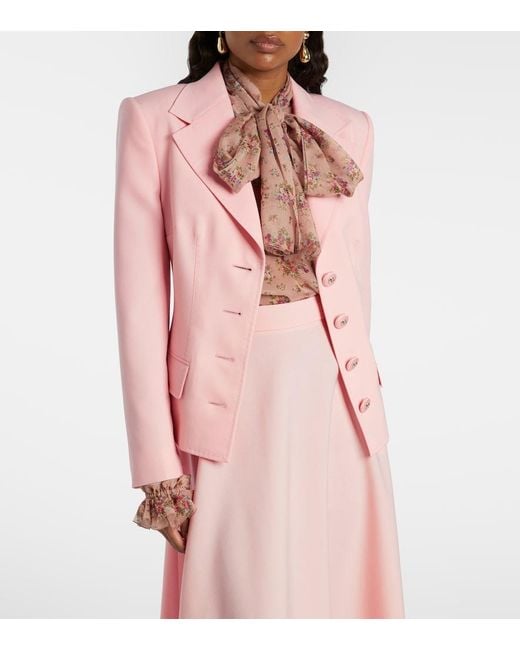 Dolce & Gabbana Pink Wool-Blend Jacket