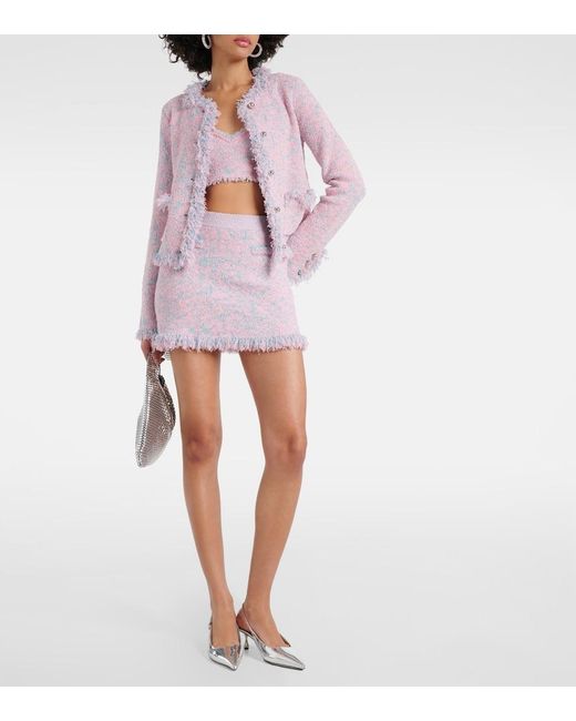 Rabanne Pink Tweed Crop Top