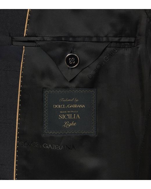 Dolce & Gabbana Black Silk Twill Suit for men