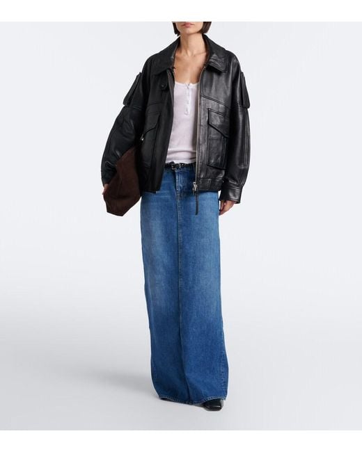 7 For All Mankind Blue Denim Maxi Skirt